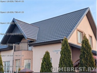 Модульная металлочерепица Финнера RAL 8019 MAT (тёмно-коричневый) в Бресте