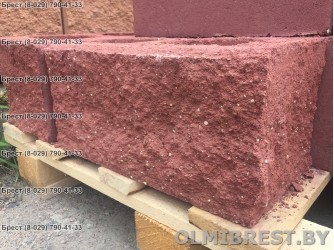 Угловой декоративный блок демлер 20х20х40 (Красный)