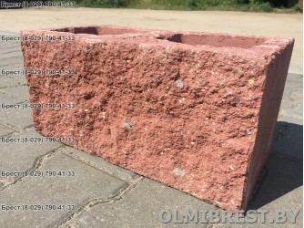 Блоки демлер в Бресте декоративные красные размер 20х20х40